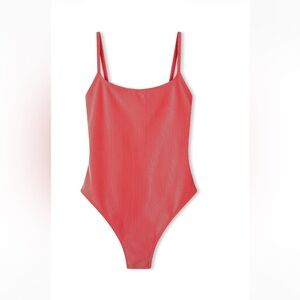 Zulu & Zephyr Pink Red Striped One-Piece Swim